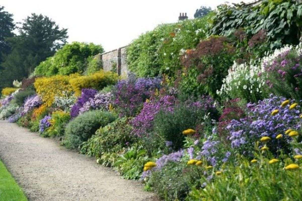 Where flower borders became famous: England.